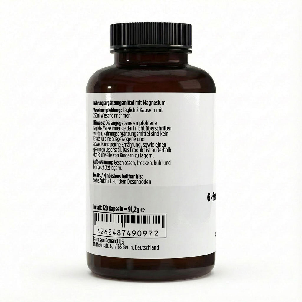 Magnesium 6x Complex + B6 - 120 vegan capsules