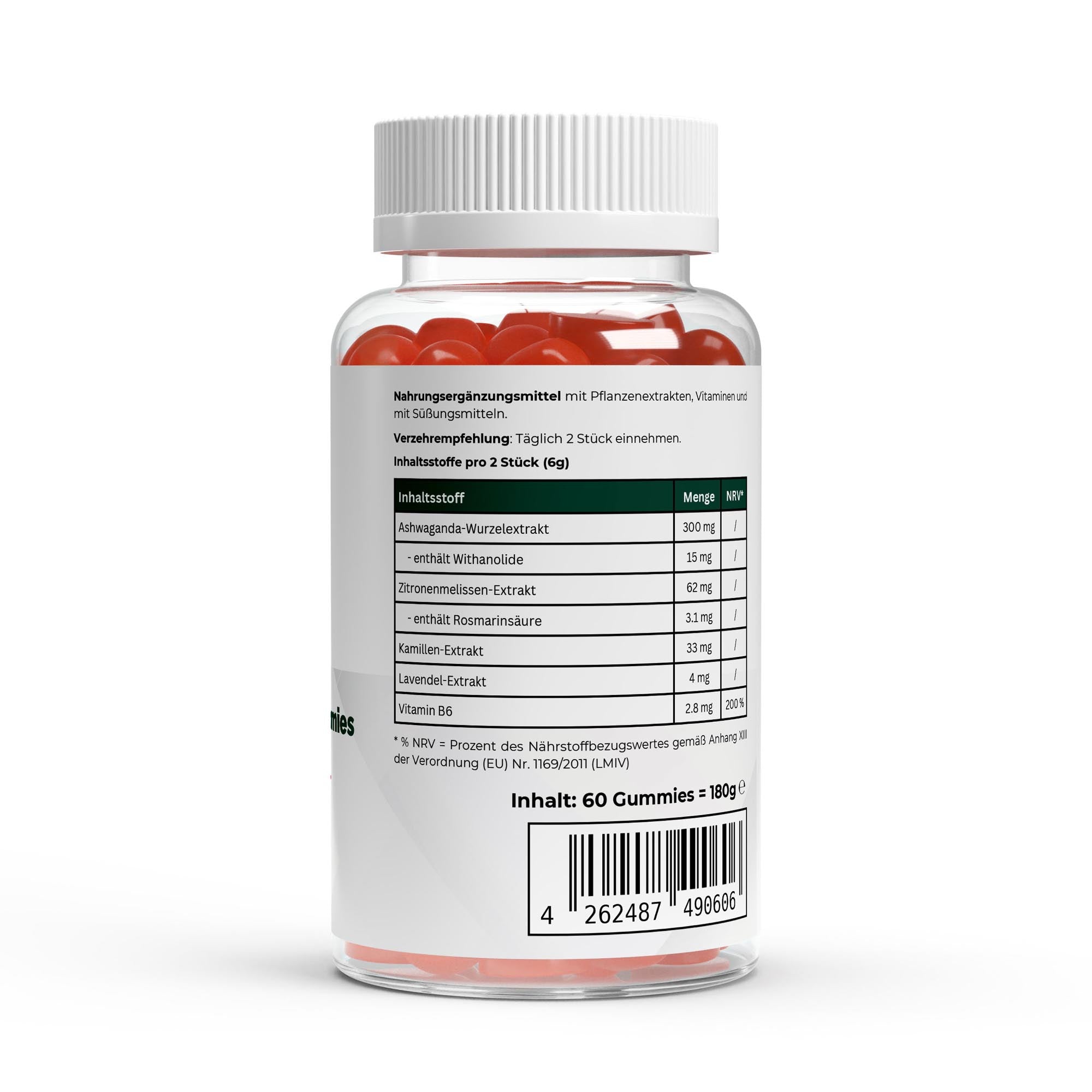 Premium Ashwagandha Gummies 300 + Vitamin B6 - 60 pcs