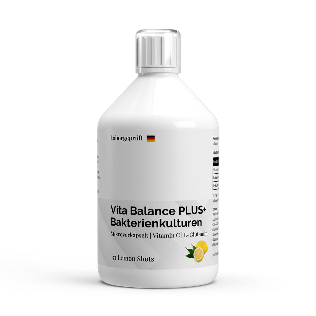 Vita Balance PLUS+ Bacterial Cultures - 33 vegan Lemon Shots - 500ml