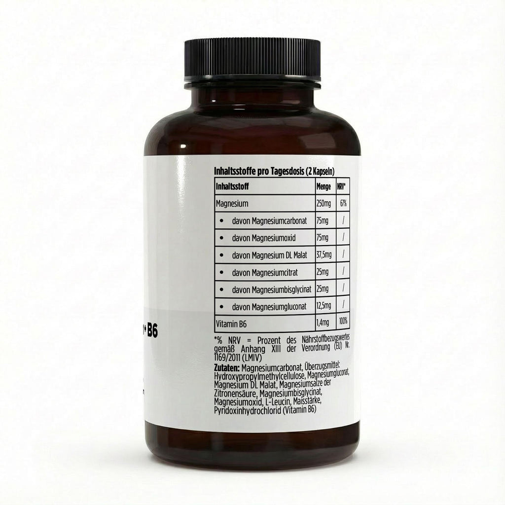 Magnesium 6x Complex + B6 - 120 vegan capsules