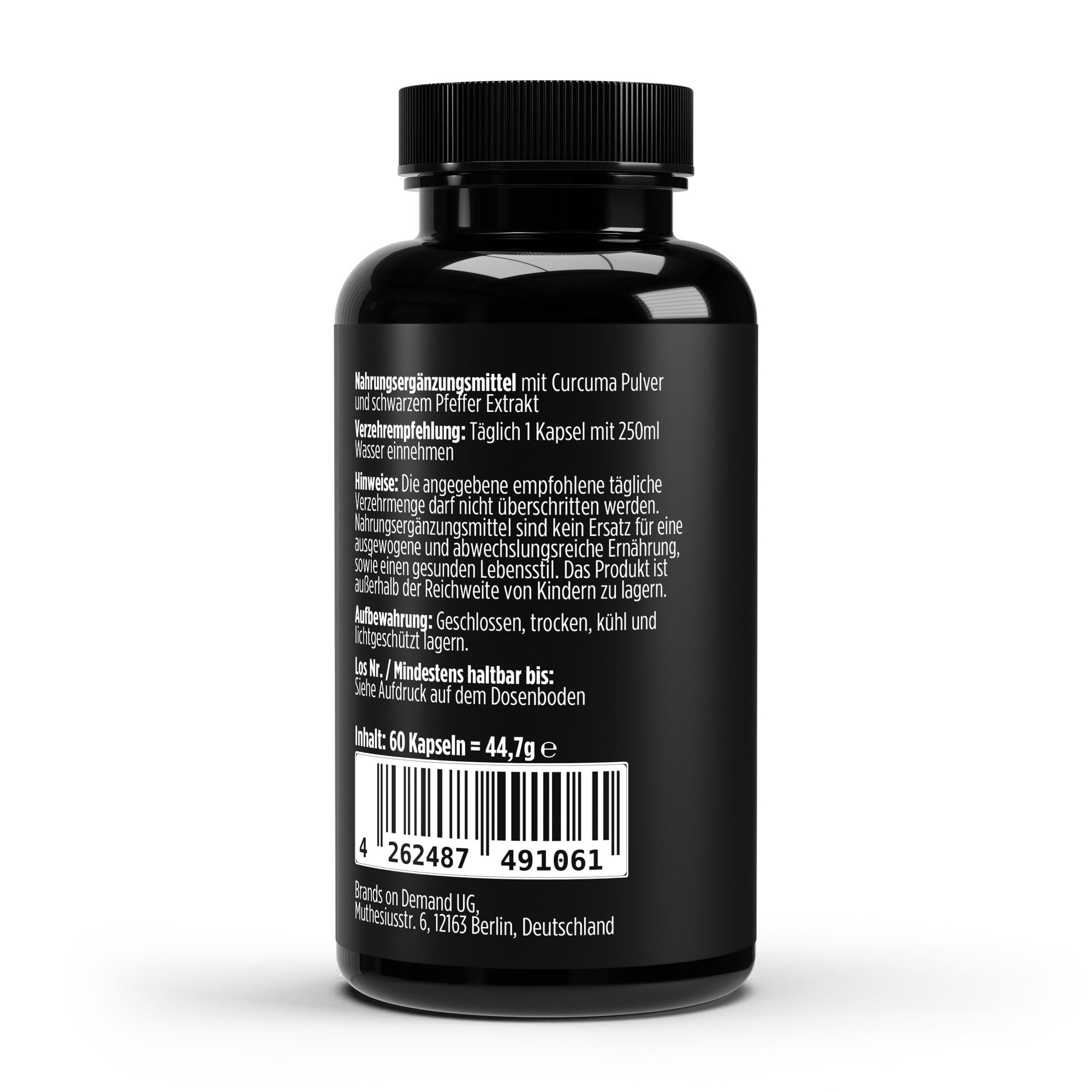 Turmeric + Piperine - 60 Capsules