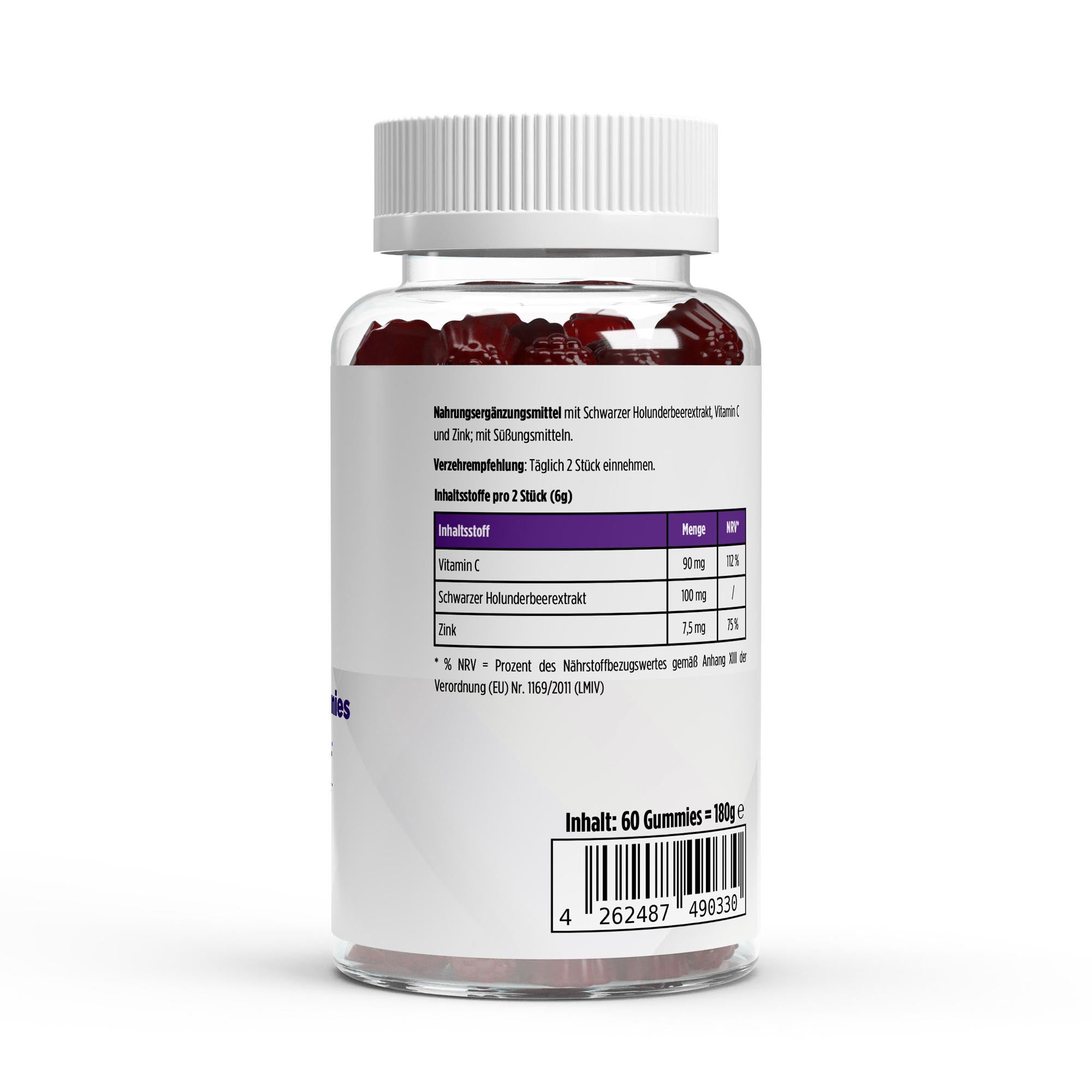 Elderberry + Vitamin C + Zinc Gummies - 60 pcs.